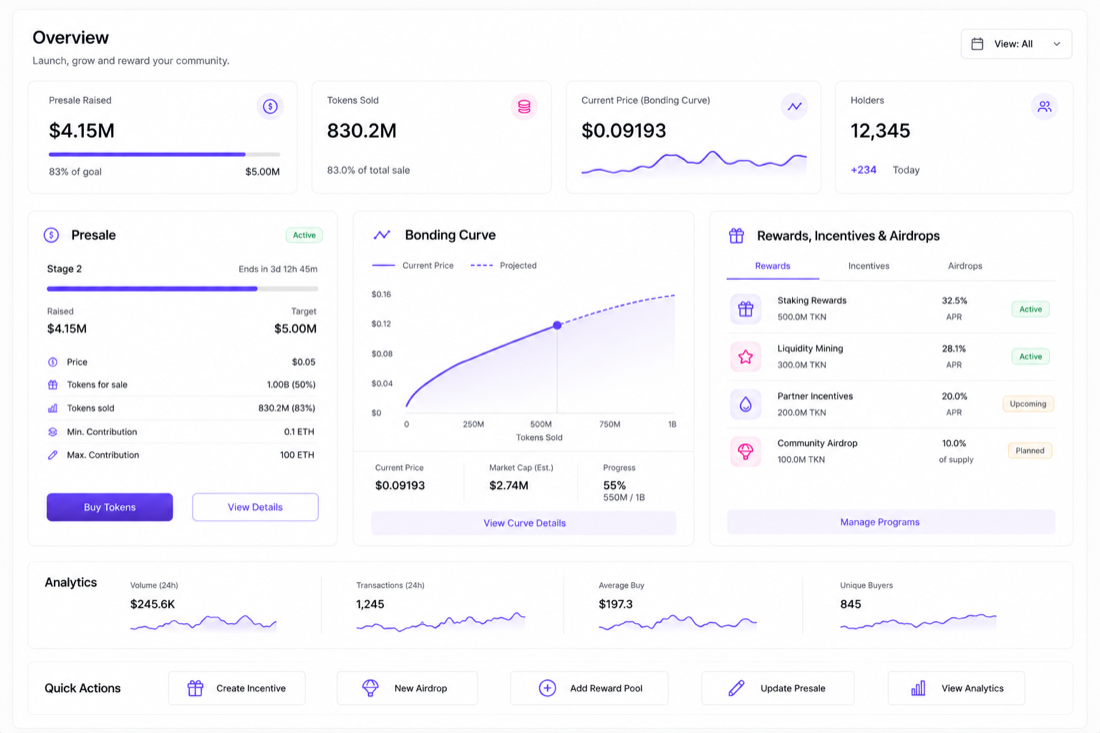 The presale and curve console
